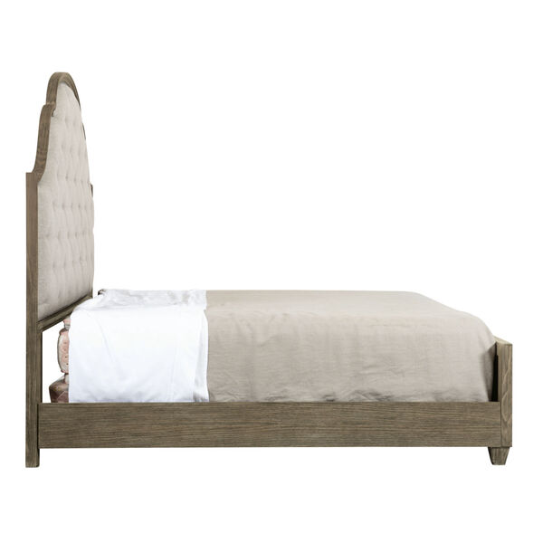 Taupe Canyon Ridge Upholstered Tufted Bed, image 1