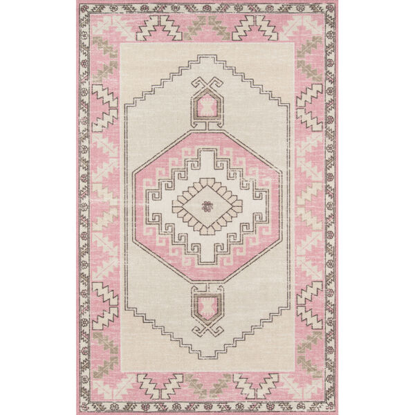 Anatolia Medallion Pink Rectangular: 5 Ft. 3 In. x 7 Ft. 6 In. Rug, image 1
