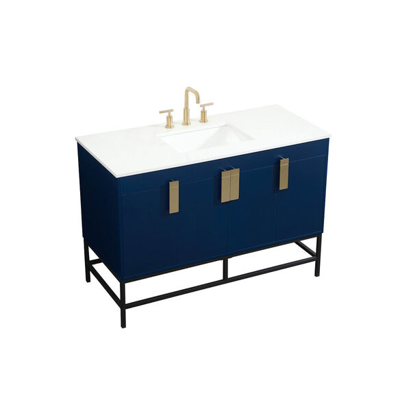 Eugene Blue 48-Inch Single Bathroom Vanity, image 1