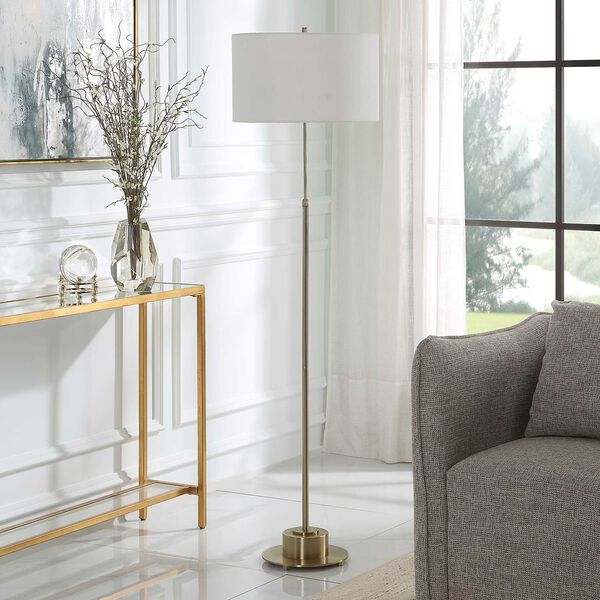 Prominence Brushed Brass Floor Lamp, image 3