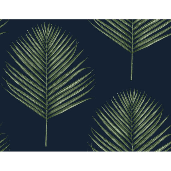 Lillian August Luxe Haven Navy Green Maui Palm Peel and Stick Wallpaper, image 2