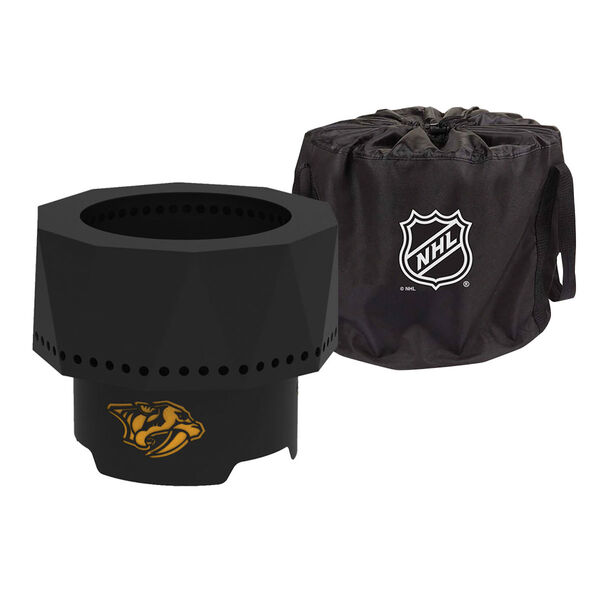 NHL Nashville Predators Ridge Portable Steel Smokeless Fire Pit with Carrying Bag, image 1