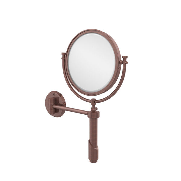 Tribecca Collection Wall Mounted Make-Up Mirror 8 Inch Diameter with 5X Magnification, Antique Copper, image 1