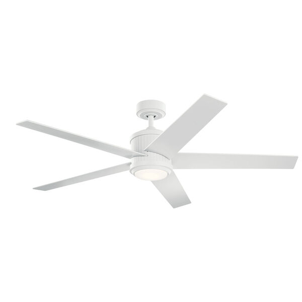 Brahm Matte White 56-Inch LED Ceiling Fan, image 1