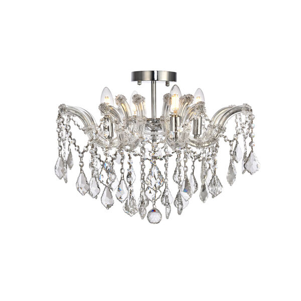 Maria Theresa Chrome 18-Inch Four-Light Flush Mount with Clear Royal Cut Crystal, image 1