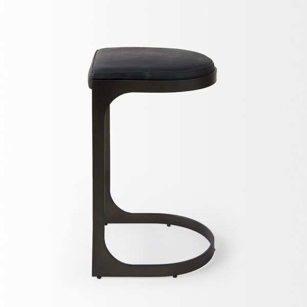 Tyson Black Leather Seat Counter Height Stool, image 3