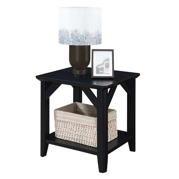 Black End Table with Shelf, image 2