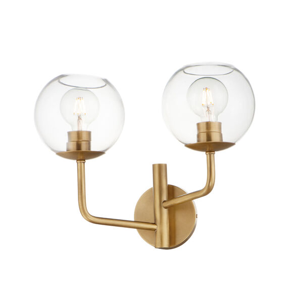 Branch Natural Aged Brass Two-Light Vanity Light, image 1