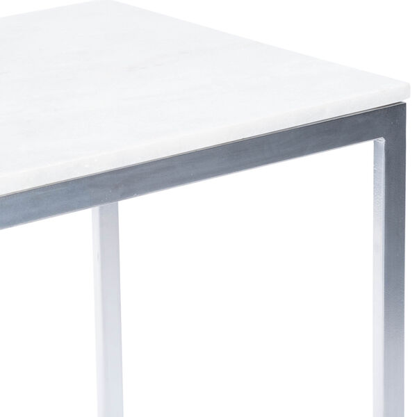 Lawler Nickel Metal and Marble End Table, image 8