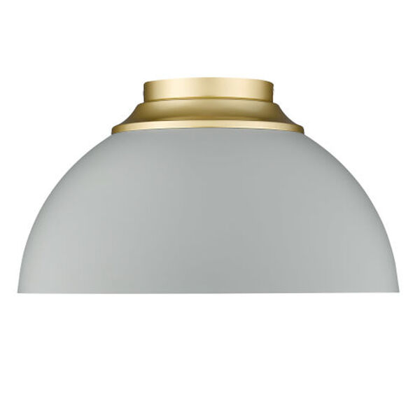 Essex Olympic Gold and Matte Gray Three-Light Flush Mount, image 2