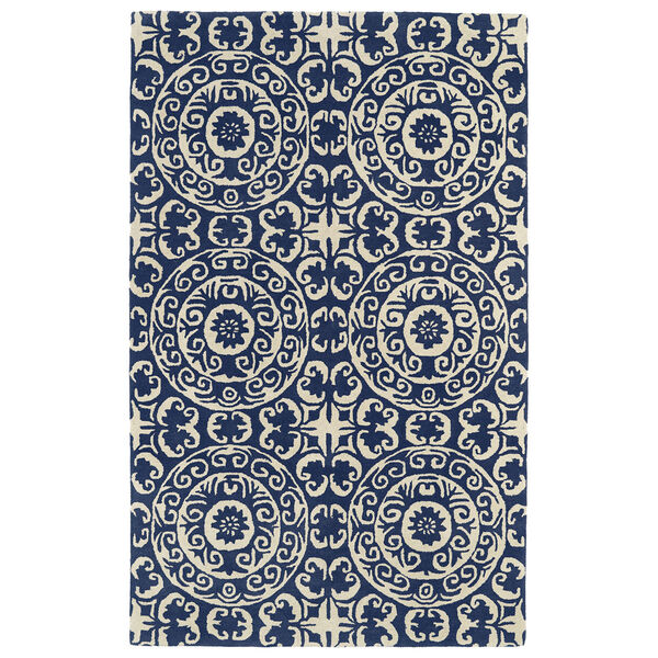 Evolution Navy Hand Tufted 5Ft. 9In Square Rug, image 1