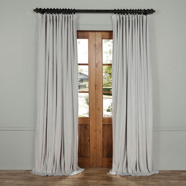 Reflection Gray Double Wide Blackout Velvet Curtain - SAMPLE SWATCH ONLY, image 1