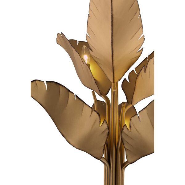 Banana Leaf Gold Six-Light Chandelier, image 6
