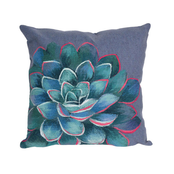 Visions III Lapis 20-Inch Succulent Outdoor Pillow, image 2