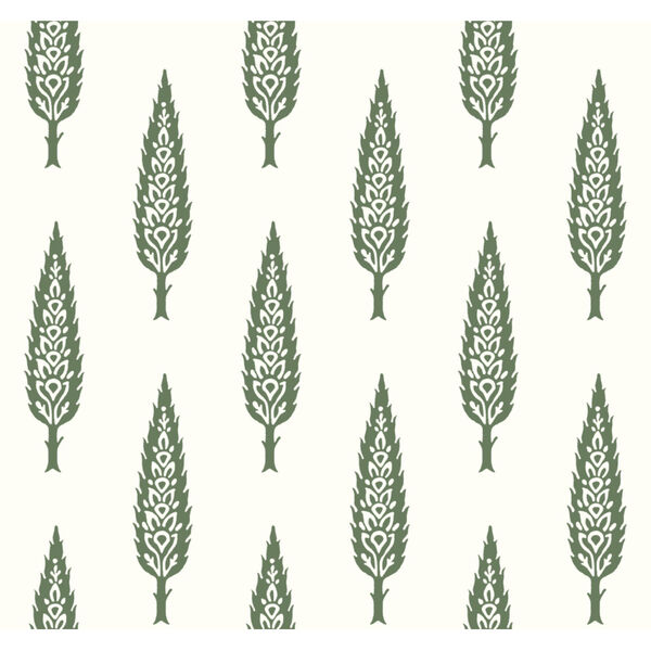Silhouettes Green Juniper Tree Wallpaper, image 2