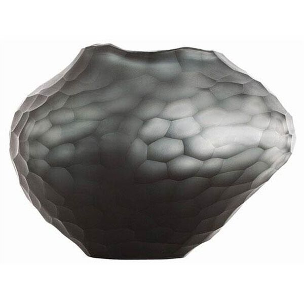 Aldo Smoke Honeycomb Etched Glass Vase, Large, image 1