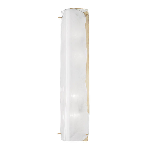 Hines Aged Brass Four-Light Wall Sconce with Piastra White Glass, image 1