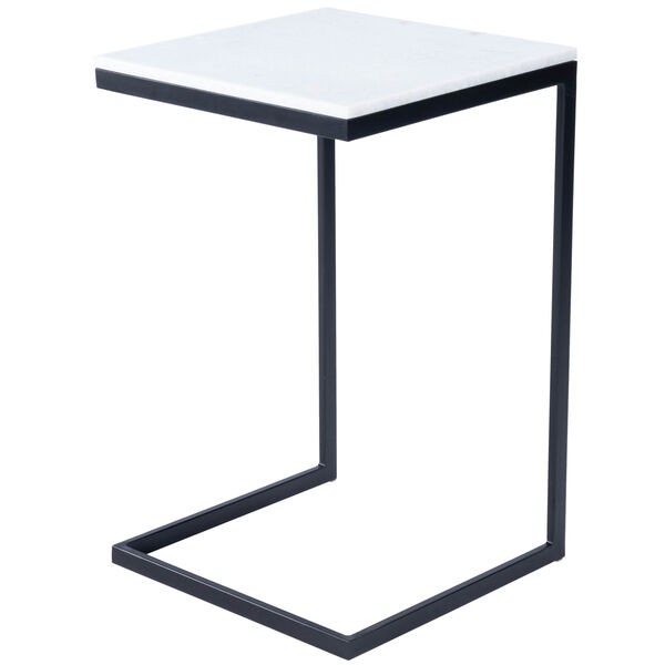 Lawler Black Metal and Marble End Table, image 2