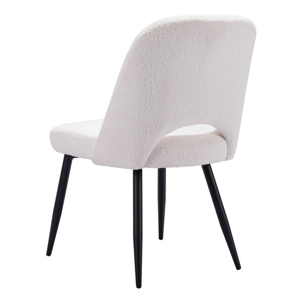 Teddy Ivory and Matte Black Dining Chair, image 5