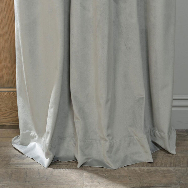 Signature Silver Grey Blackout Velvet Pole Pocket Single Panel Curtain 50 x 96, image 4