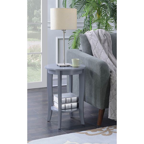 American Heritage Round End Table, Gray, image 3