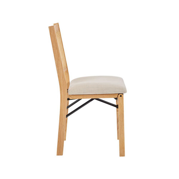 Rogue Natural and Beige Folding Dining Side Chair, image 3