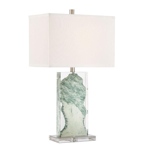 Cleon Marbleized Clear White One-Light Table Lamp, image 1