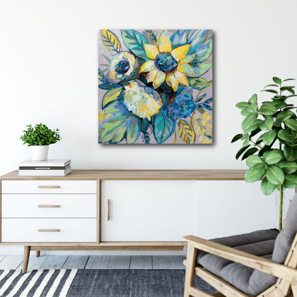 Sage and Sunflowers I Gallery Wrapped Canvas, image 1