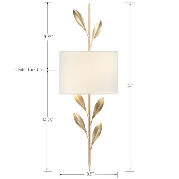 Broche Antique Gold Two-Light Wall Sconce, image 5