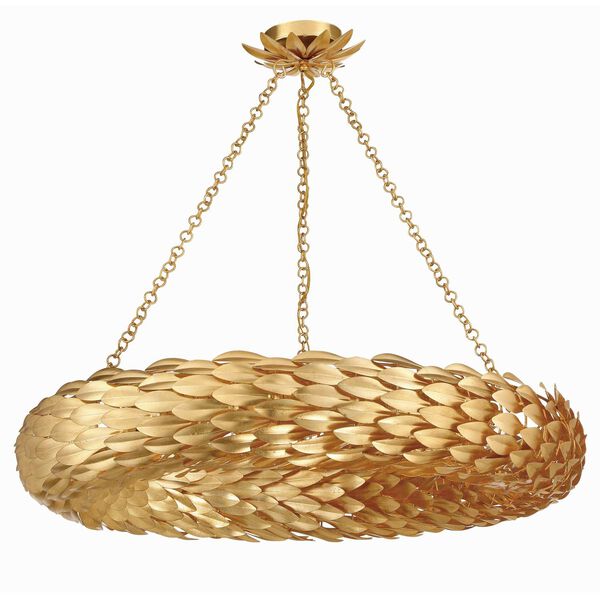 Broche Antique Gold Eight-Light Pendant, image 4