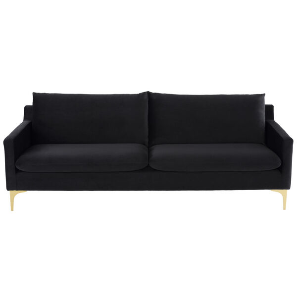 Anders Matte Black and Brushed Gold Sofa, image 6