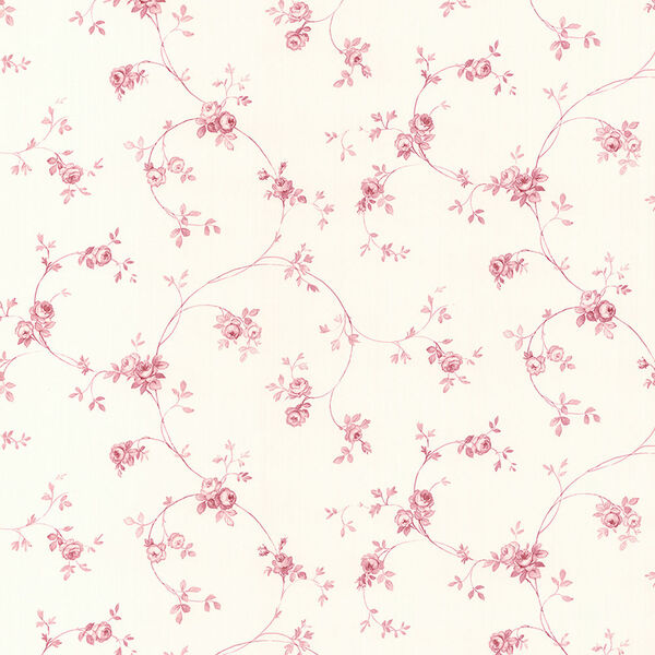 Delft Rose Pink and Cream Wallpaper, image 1