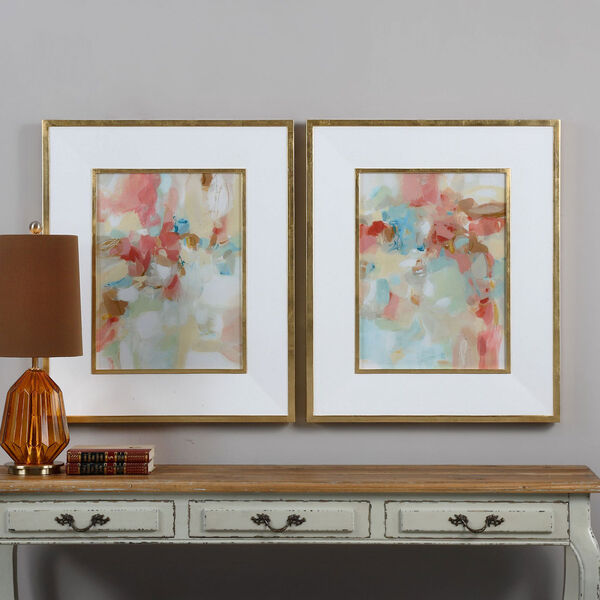 A Touch of Blush and Rosewood Fences by Grace Feyock: 28 x 34-Inch Wall Art, Set of Two, image 1