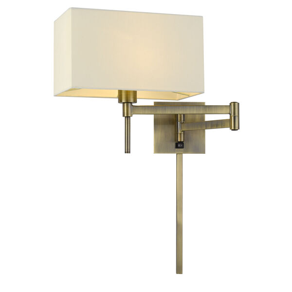 Robson Antique Brass One-Light Swing Arm Wall lamp, image 3