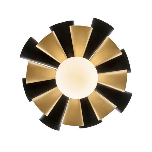 Daphne Matte Black French Gold 19-Inch One-Light Pendant, image 3