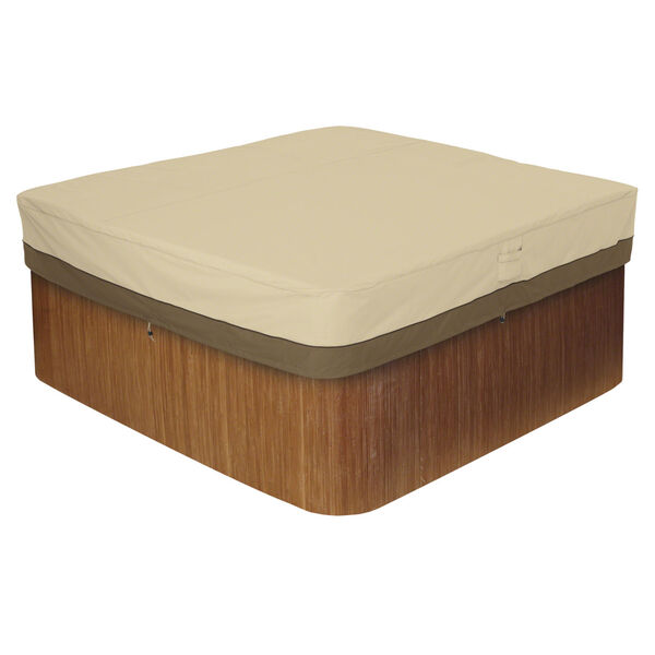 Ash Beige and Brown 86-Inch Square Hot Tub Cover, image 1