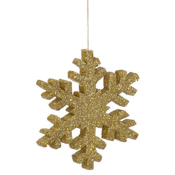 Gold Outdoor Glitter Snowflake, image 1
