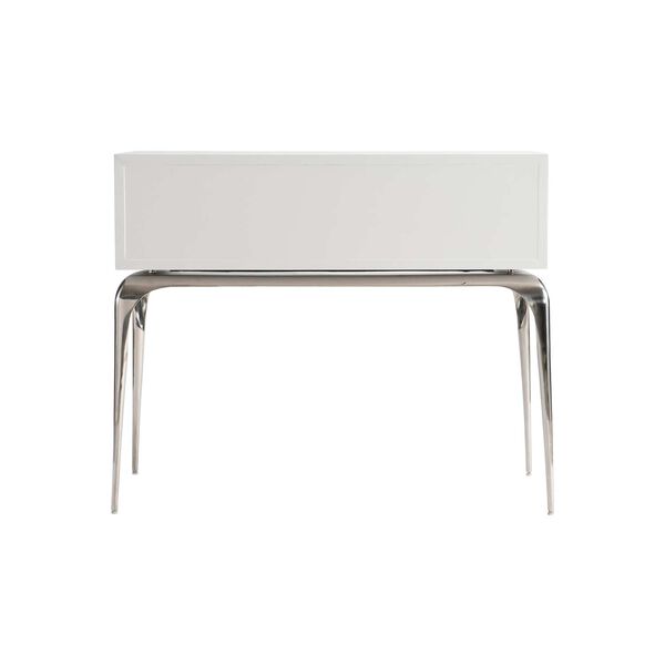 Montoya Frosted Pearl and Stainless Steel Nightstand, image 5