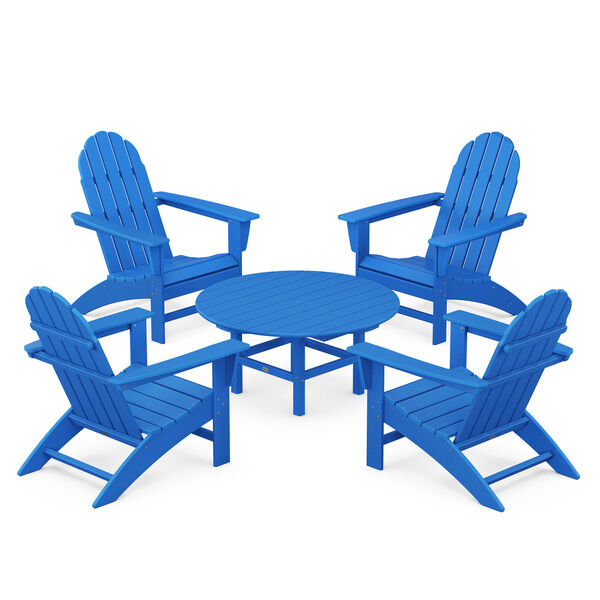 Vineyard Pacific Blue Adirondack Chair Conversation Set, 5-Piece, image 1