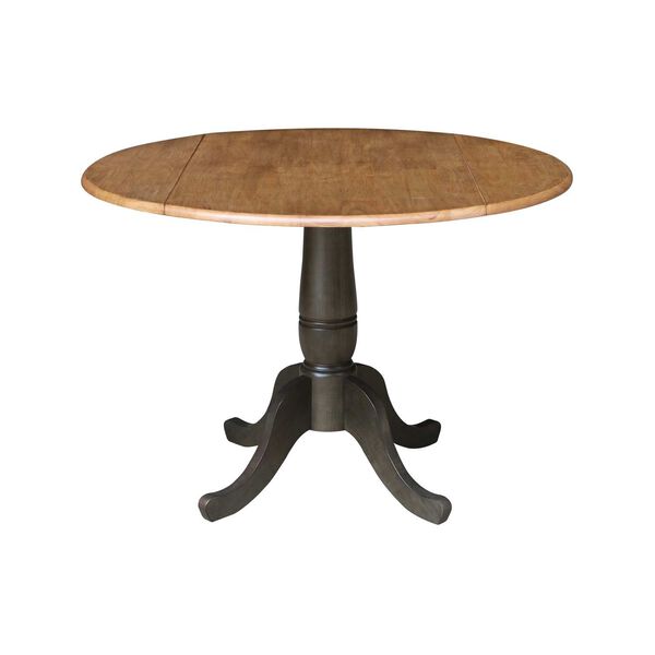 Hickory Washed Coal Round Dual Drop Leaf Dining Table, image 1