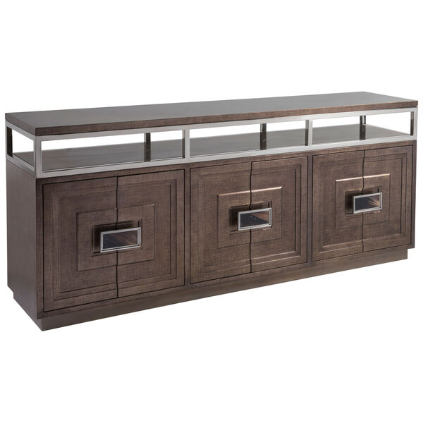 Signature Designs Brown and Silver Viscount Media Console, image 1