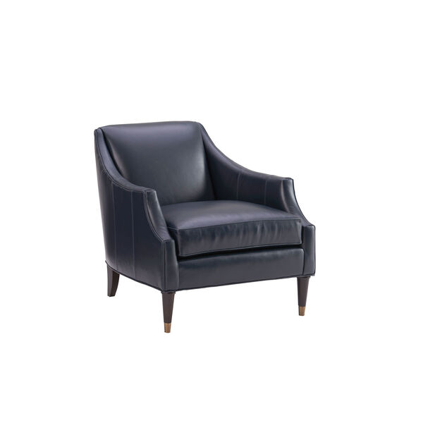 Carlyle Navy Blue Kerney Leather Chair, image 1