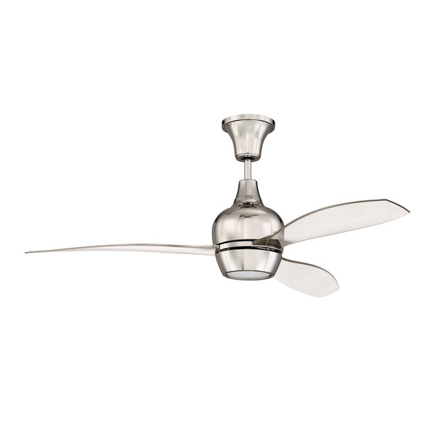 Bordeaux Polished Nickel Led 52-Inch Ceiling Fan With Clear Acrylic Blade, image 1