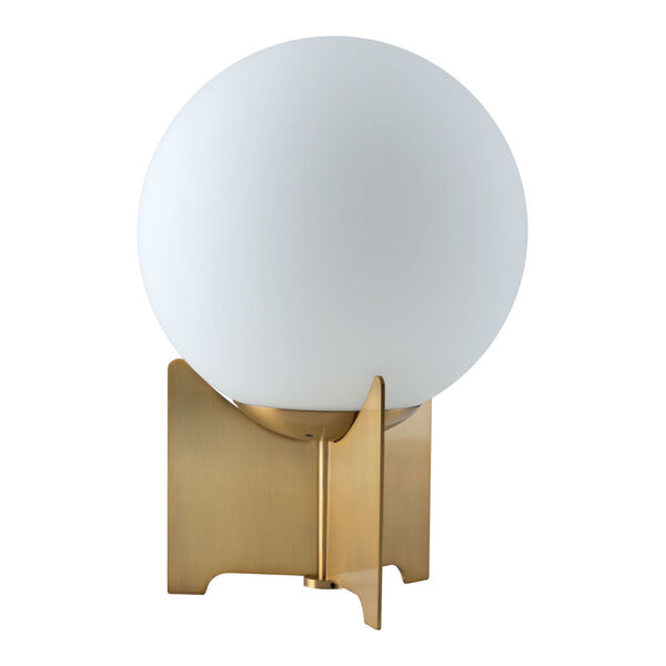 Pearl White and Brushed Brass One-Light Table Lamp, image 5