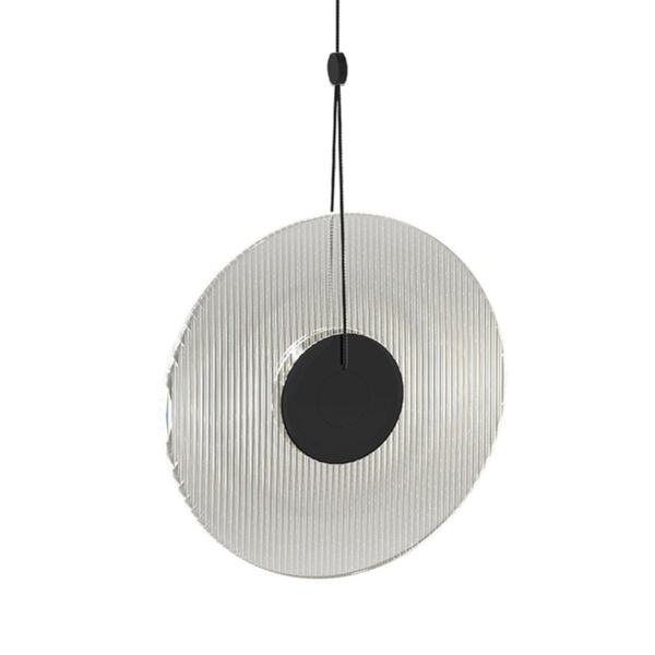Meclisse Satin Black LED Pendant with Clear Glass, image 1