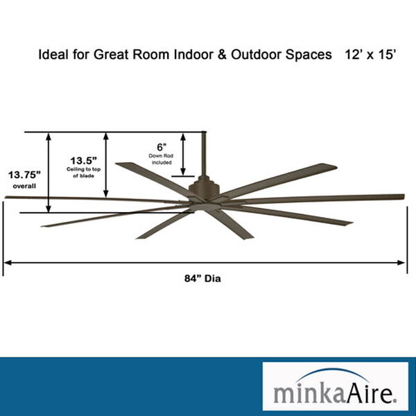 XTREME H20 Oil Rubbed Bronze 84-Inch Slipstream Wet Location Ceiling Fan, image 4