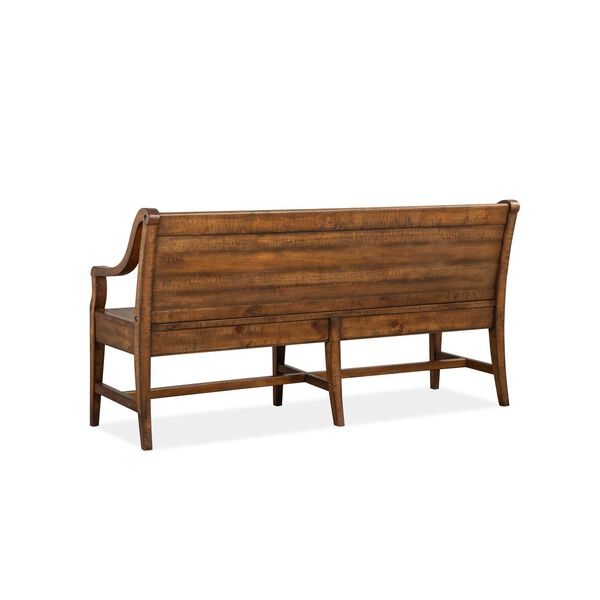 Bay Creek Aged Bronze Wood Bench with Back, image 3