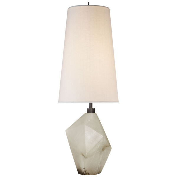 Halcyon Accent Table Lamp in Alabaster with Linen Shade by Kelly Wearstler, image 1