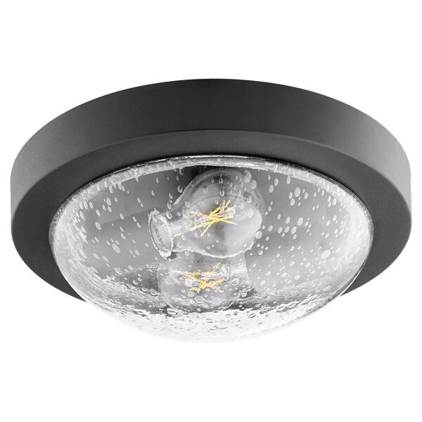 Noir and Clear Seeded Two-Light 11-Inch Flush Mount, image 1