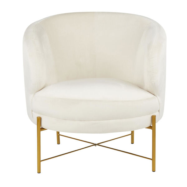 Chloe Gold and Cream Velvet Upholstered Accent Chair, image 4